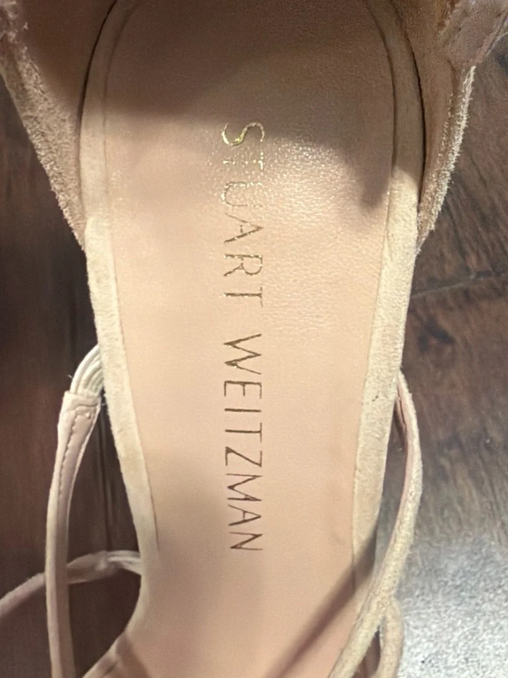 Stuart Weitzman Beige Nude Strappy Suede High Heels